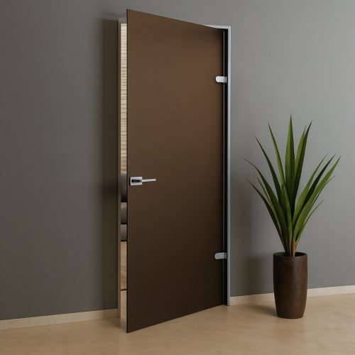 Стеклянная дверь стекло закаленное бронза матовая 